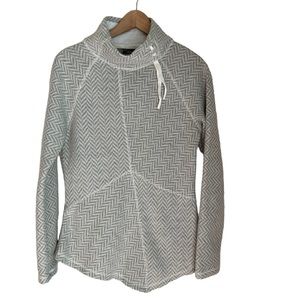 Prana Womens Grey Wool Mockneck Long Sleeve Pullover Sweater Size M